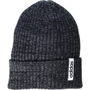 Adidas Hawthorn Fold Gray & Black Heathered Knit Beanie Cap